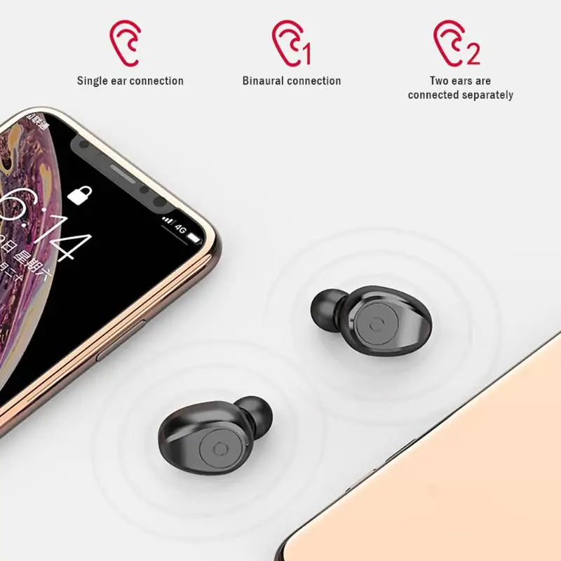 Беспроводные наушники Bluetooth наушники спортивные шумоподавление Гарнитура мини наушники для бега наушники-вкладыши F9-5 TWS для huawei Xiaomi