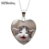 2022 Cartoon cats Patten Heart Shaped Glass Dome Neckalce Fashion Cute Animal Handmade Crafts Jewelry hz3 ► Photo 3/6