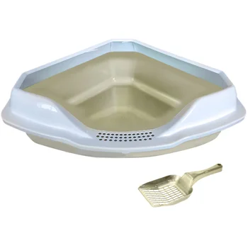 

HOMECAT HOMECAT corner tray for cats with edge nacre and Beige scoop 56 x 42 x 17 cm