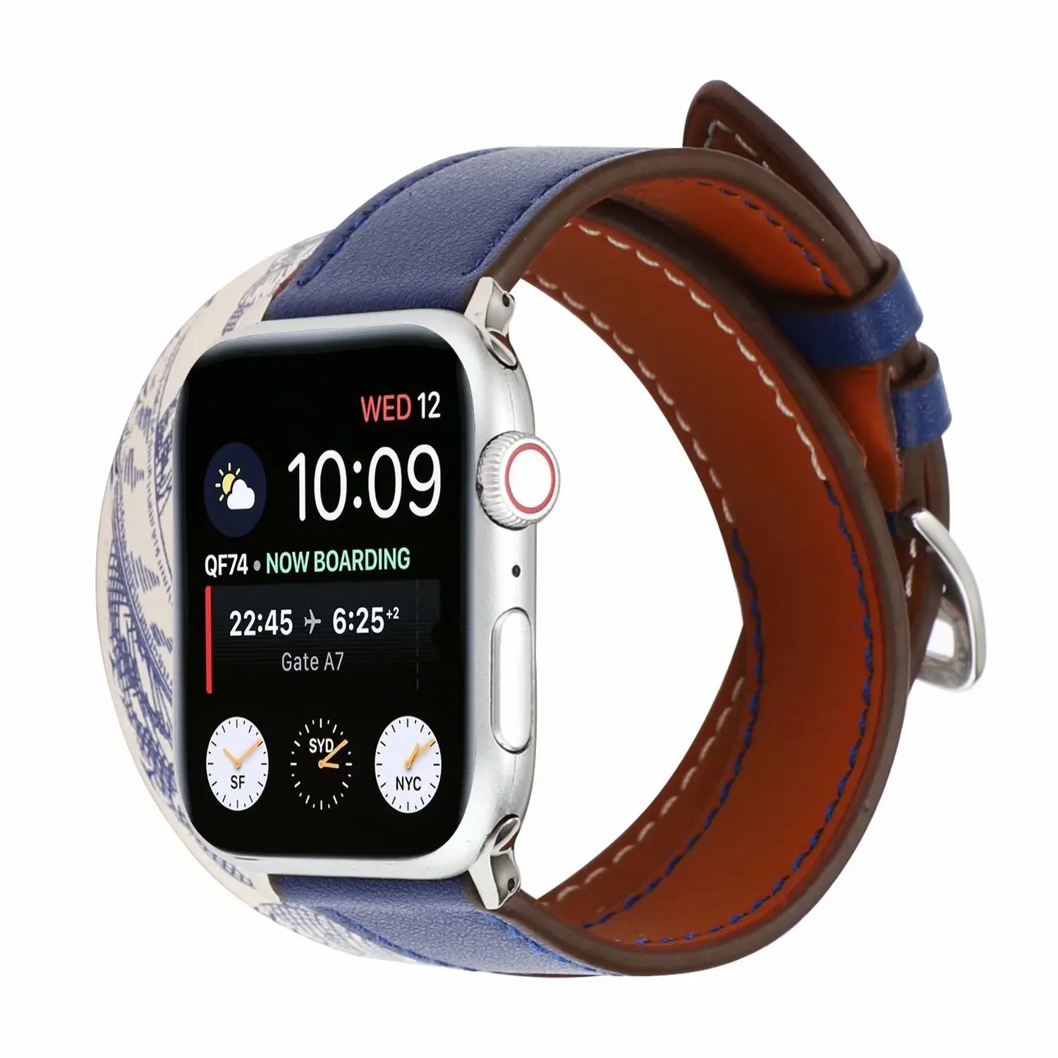 

New mixcolor strap for iWatch Series 5 4 3 2 1 Double Tour Leather Loop for Apple Watch Band 42mm 38mm 40mm 44mm fashion
