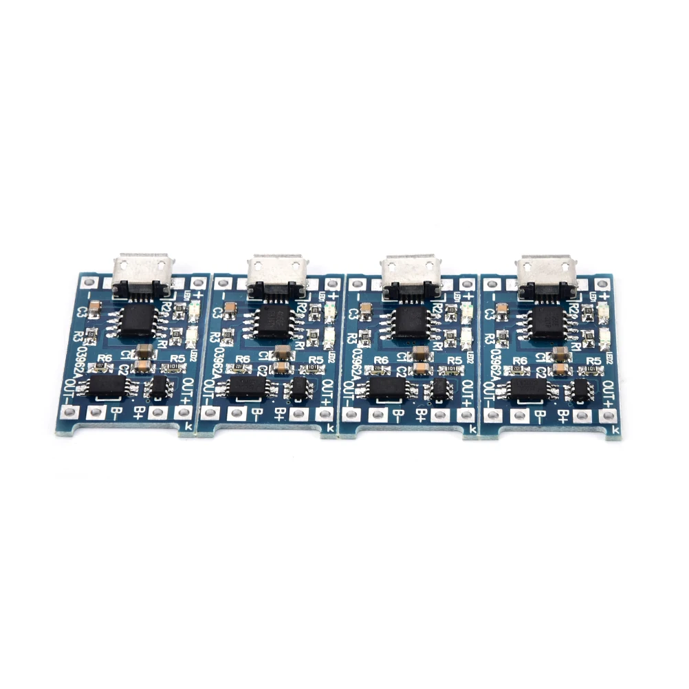 5V Micro USB 1A 18650 Lithium Battery Charging Board Charger Module+Protection Dual Functions 4Pcs/lot