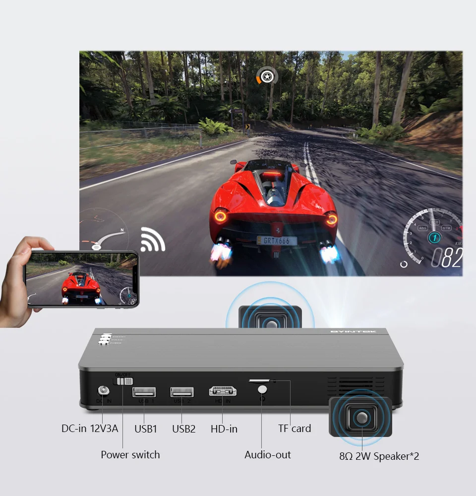 BYINTEK P12 Mini 3D 4K 300inch Smart Wifi Pocket Portable Video Beamer LED DLP lAsEr Mobile Projector For Smartphone
