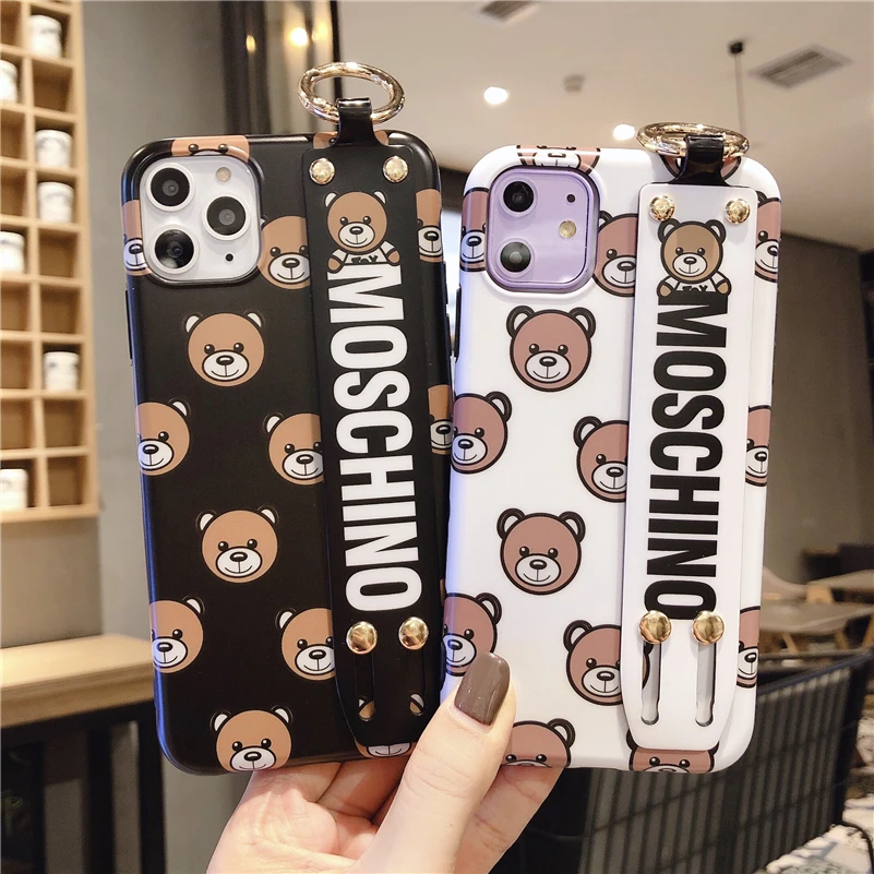 

Cute Bear Mobile Shell, Personalized Wrist Strap for iPhone 6 6s 7 8 11 X XS XR XS MAX 11PRO