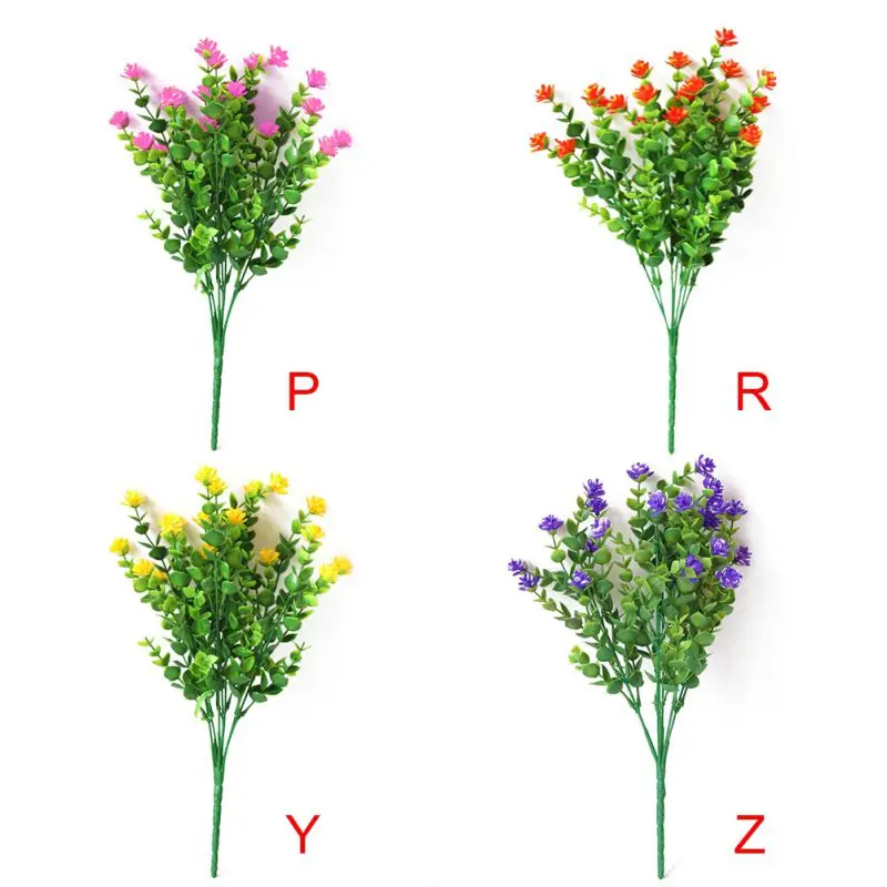 4 шт. Пластик искусственные цветы, орхидеи ветви поддельные растения зелени стволовых Крытый вне дома домашний сад вечерние декор с цветочным узором
