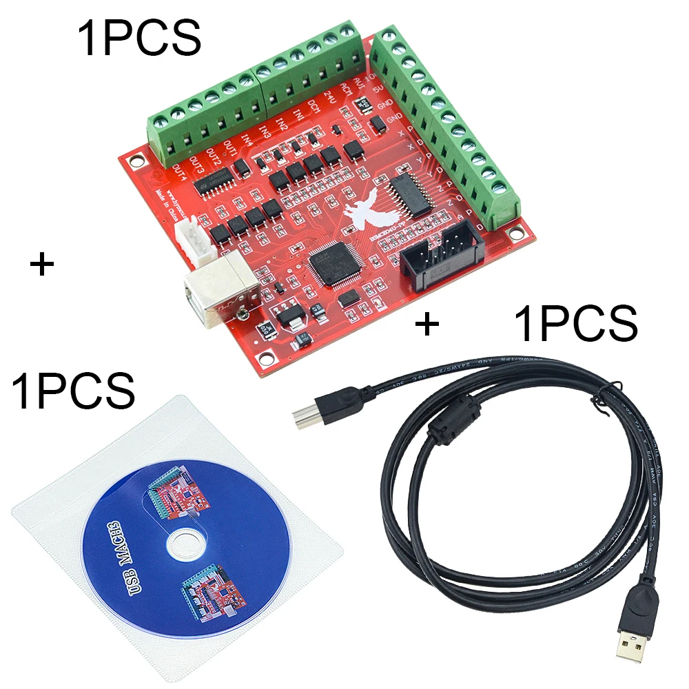 3 шт./компл. 1 шт. коммутационная плата MACH3 + USB провод CD CNC 100 кГц 4 осевой интерфейс