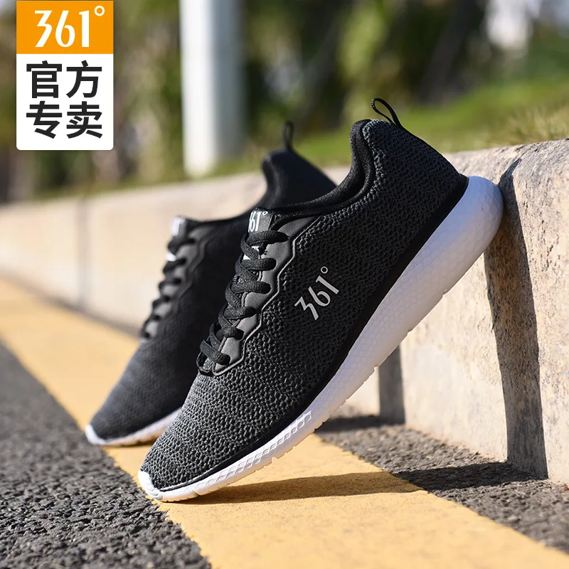 

361 MEN'S SHOES Knitted Athletic Shoes 19 Summer Mesh Running Shoes 361 for One And Woven Breathable Casual Running Shoes Men's