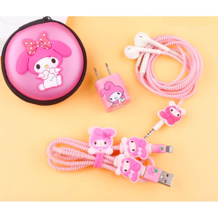 Прекрасный мультяшный usb-кабель DIY наклейки для зарядного устройства защитная сумка-чехол Защита провода крышка протектор для iPhone X/Xs зарядное устройство
