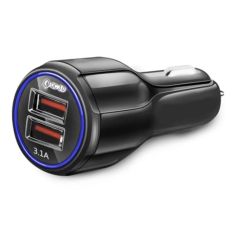 Дешевая Быстрая зарядка QC3.0 USB Автомобильное зарядное устройство для Xiaomi Mi 9 huawei P30 сдвоенный USB 3.1A автомобильное зарядное устройство для телефона