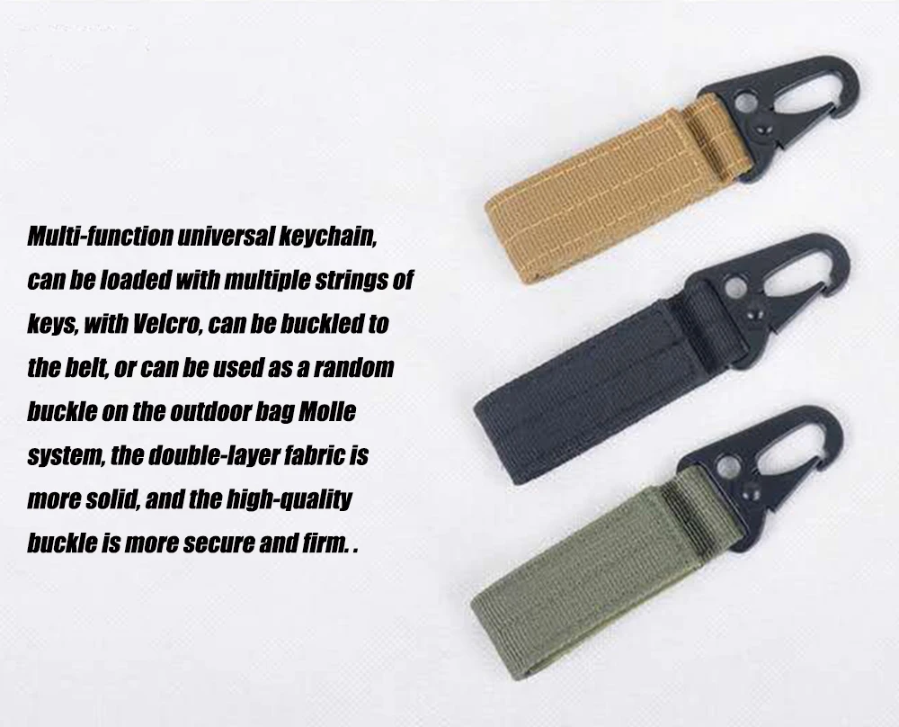 Tactical Accessory Buckle Nylon Hook Keychain Webbing Molle Buckle Outdoor Hanging Belt Clip Buckle Travel Kit High Stength