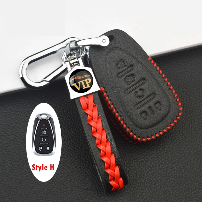

First Layer Cowhide Retro Style Car Key Cover Multi-function Car Key Decoration Buckle for Chevrolet Cruze Malibu Equinox