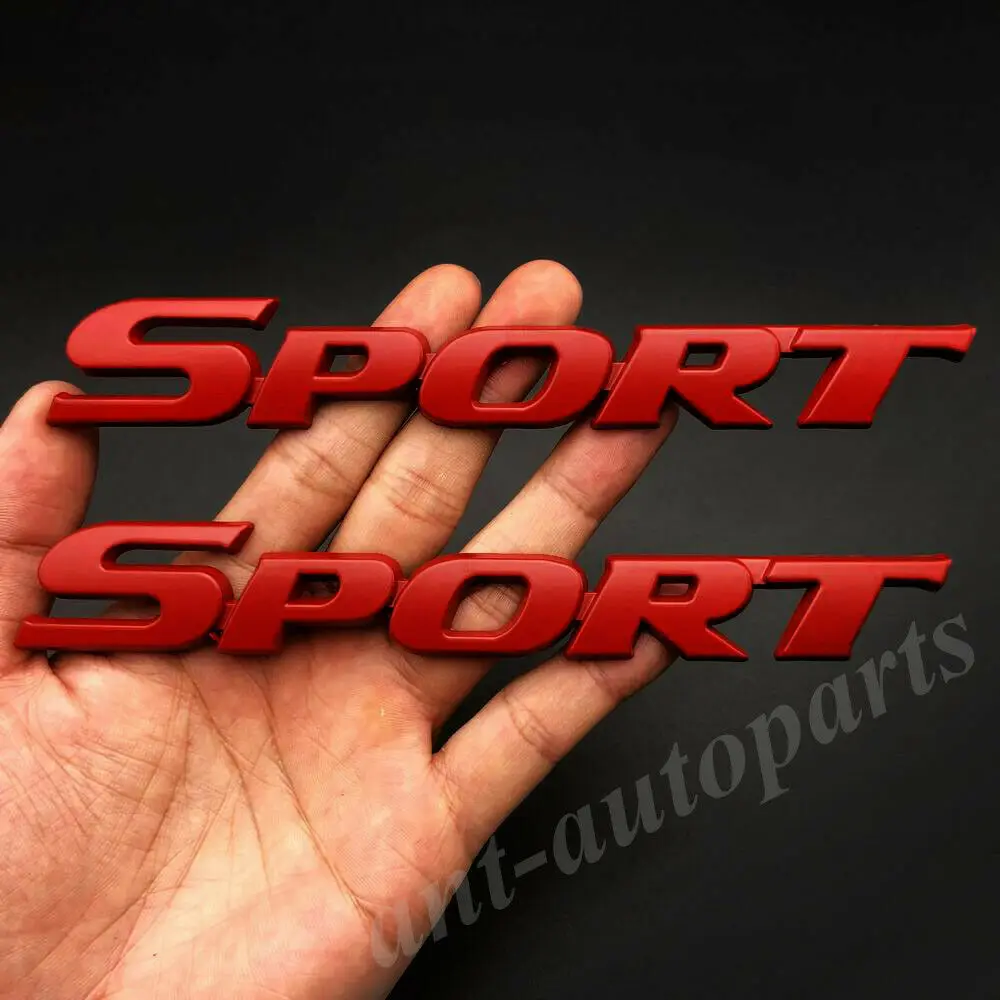

2x Metal Red Sport Racing Logo Car Trunk Tailgate Emblem Badge Decals Sticker