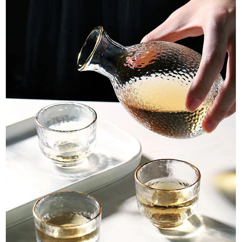 Sake Jug White Wine Glass Handmade One Jug Four Glasses Transparent Crystal Creative Wine Set