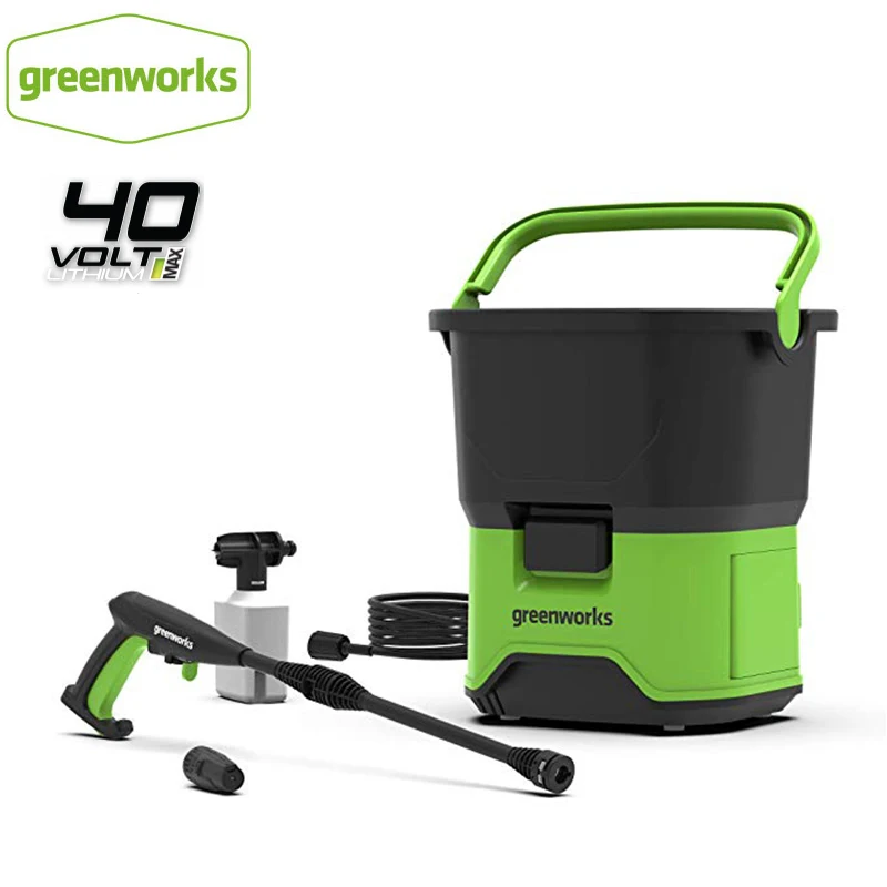  GREENWORKS 5104507 GDC40 Portable Cordless Electric Pressure Washer 650W 40V Multifunction Green Wa