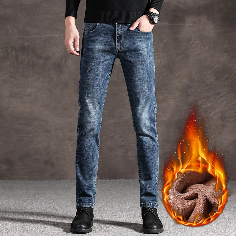 Обтягивающие мужские джинсы зимние для Для мужчин Homme джинсовые Spijkerbroeken heren брюки