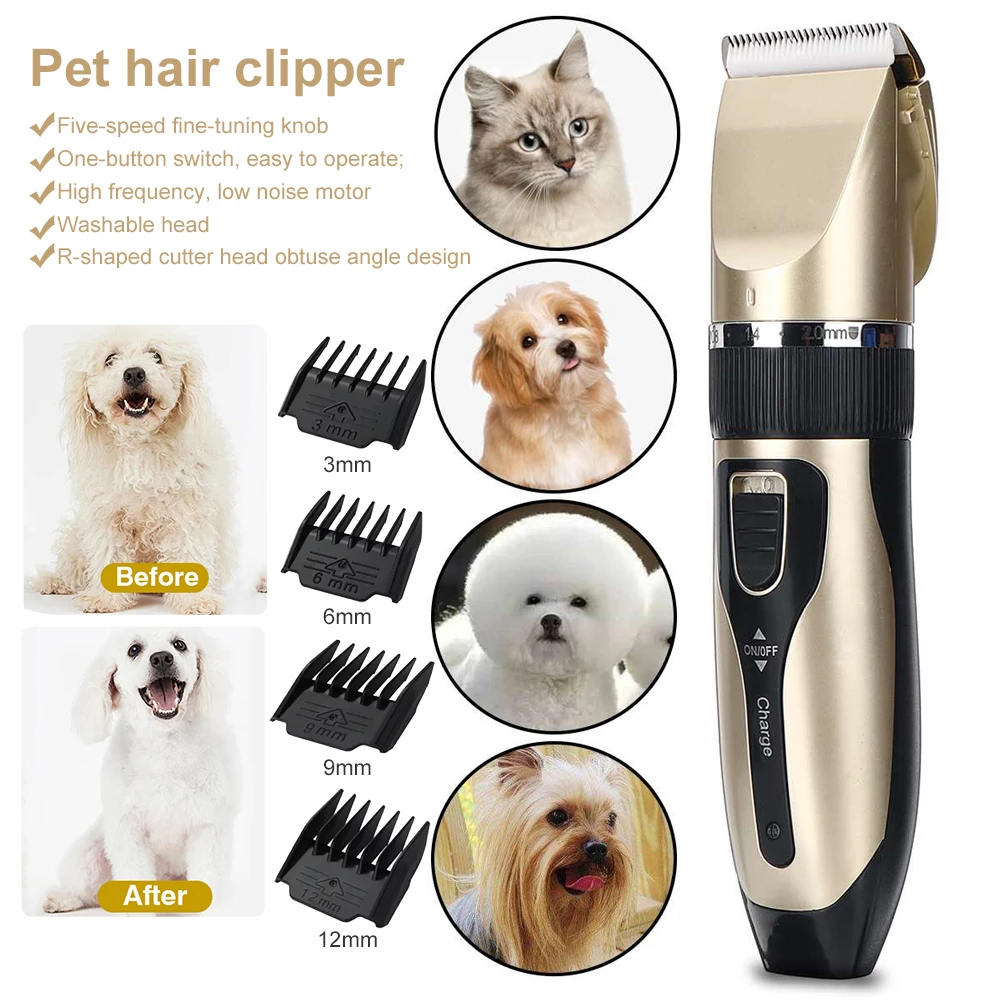 Clipper For Dog Clippers Dogs Grooming Clipper Kit Usb Professional  Rechargeable Low-noise Pets Hair Trimmer Display Battery - Pet Hair Trimmer  - AliExpress