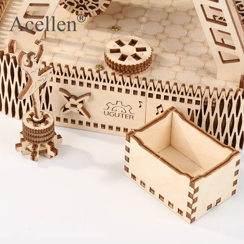 Деревянная музыкальная шкатулка с колесиком обозрения домашний декор