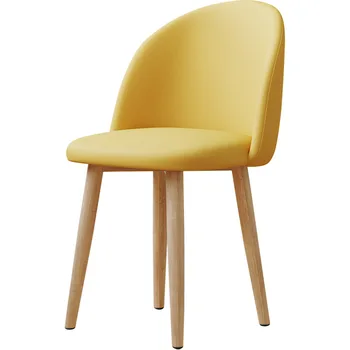 

Nordic Makeup Stool Solid Wood Cotton And Linen Backrest Chair Modern Simple Home Bedroom Fashion Comfortable Dressing Stool