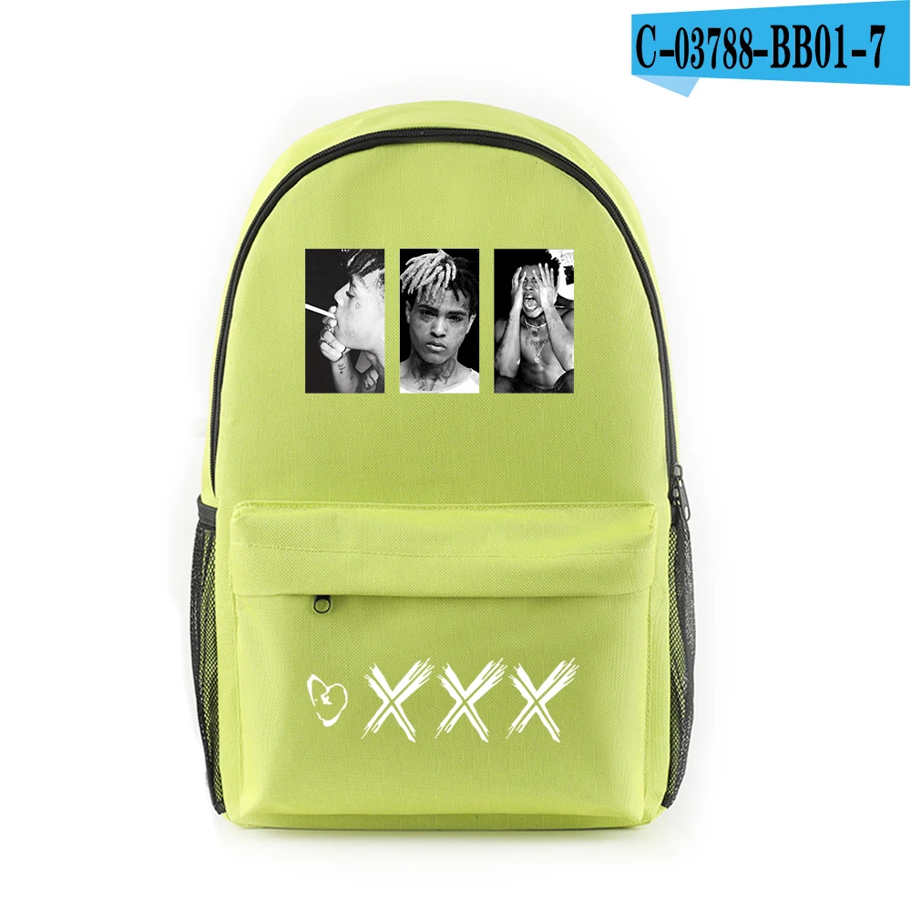Раппер XXXTentacion аксессуары холст Harajuku сумка веселый рюкзак аниме хип-хоп подростковый школьный стиль крутые холщовые сумки - Цвет: green