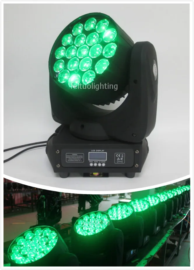 E-8/комплект с чехлом импорт led 19*10 Вт светодиодный зум мыть подвижный светильник RGBW 4 в 1 Рождество dj свадебный свет