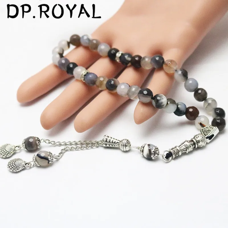 Браслет Tasbih из натурального камня, 8 мм, ислам, Бог, Мохаммед, Браслет-четки, мусульманский, 33, молитвенные бусы, ювелирные изделия для женщин, мужчин, подарок