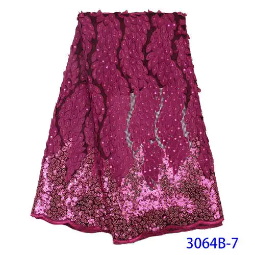 Picture -7 Cheap New Embroidered Fabric French Tulle Sequins African Lace Fabric For Party Dress Green clothes For Women NA3064B-2 - Цвет: Picture -7