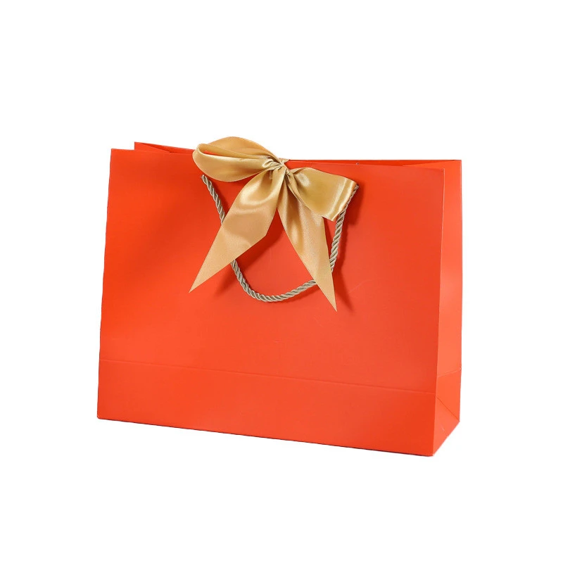 Bolsa de papel para almacenamiento regalos, impresión personalizada con cinta de pajarita, diseño colorido, reutilizable, 500 unids/lote, Envío Gratis|Envoltorios y bolsas de regalo| - AliExpress