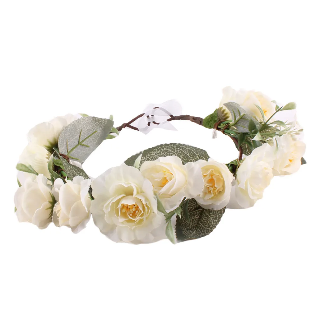 Baby Headband Fashion Baby Kids Handmade Rose Flower Headband Hairband Wreath Flower Girls Turban Hair Accessories