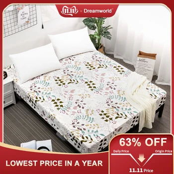 

Dreamworld New Arrival Mattress Protector with Elastic Flower Printed Waterproof Mattress Cover Pad Baby Fitted Sheet Protection