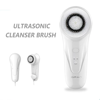 

Ultrasonic Electric Facial Cleanser with Brushes Skin Pore Cleaning Face Wash Brush Waterproof Wireless Charging Beauty Machine