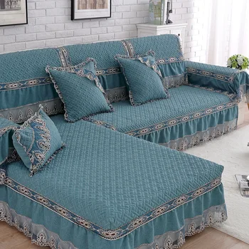 

Modern Sofa Covers for Living Room Sectional Slipcover Luxury Lace Decor Corner Sofa Cover Towel Home Furniture Protector Case