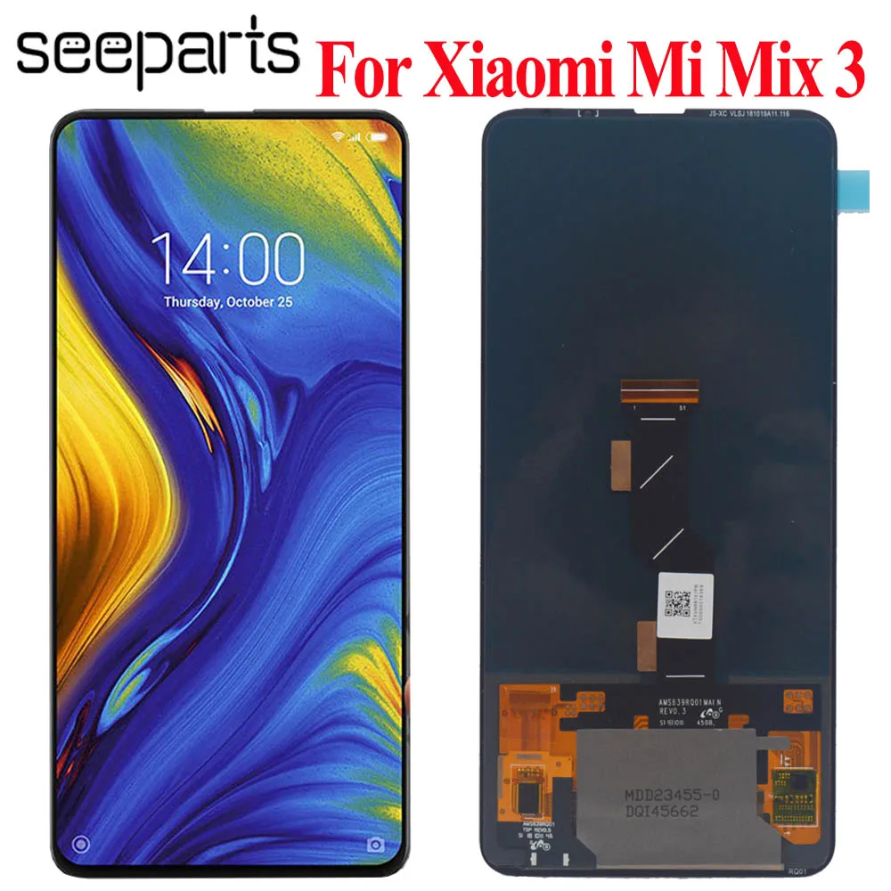 

Amoled for Xiaomi Mi Mix 3 LCD Display Touch Screen Digitizer Assembly With Frame For 6.4" Xiaomi Mi MIX3 LCD Replacement Parts