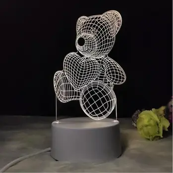 

3D Nightlight USB socket Bedroom Table Lamp acrylic 3D lamp promotion gift lamp