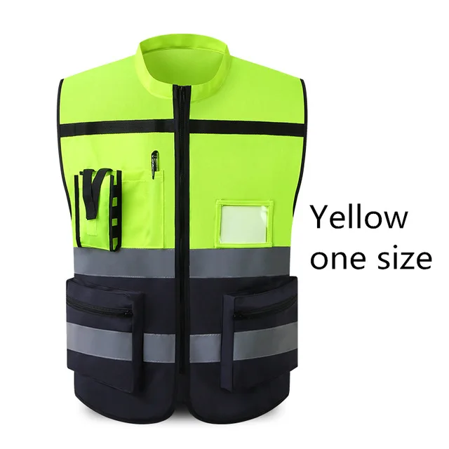 Быстросохнущие светоотражающие жилеты безопасности высокая видимость спецодежда дорожного движения одежда Открытый Строительство Защитная Рабочая одежда - Цвет: Yellow with Black