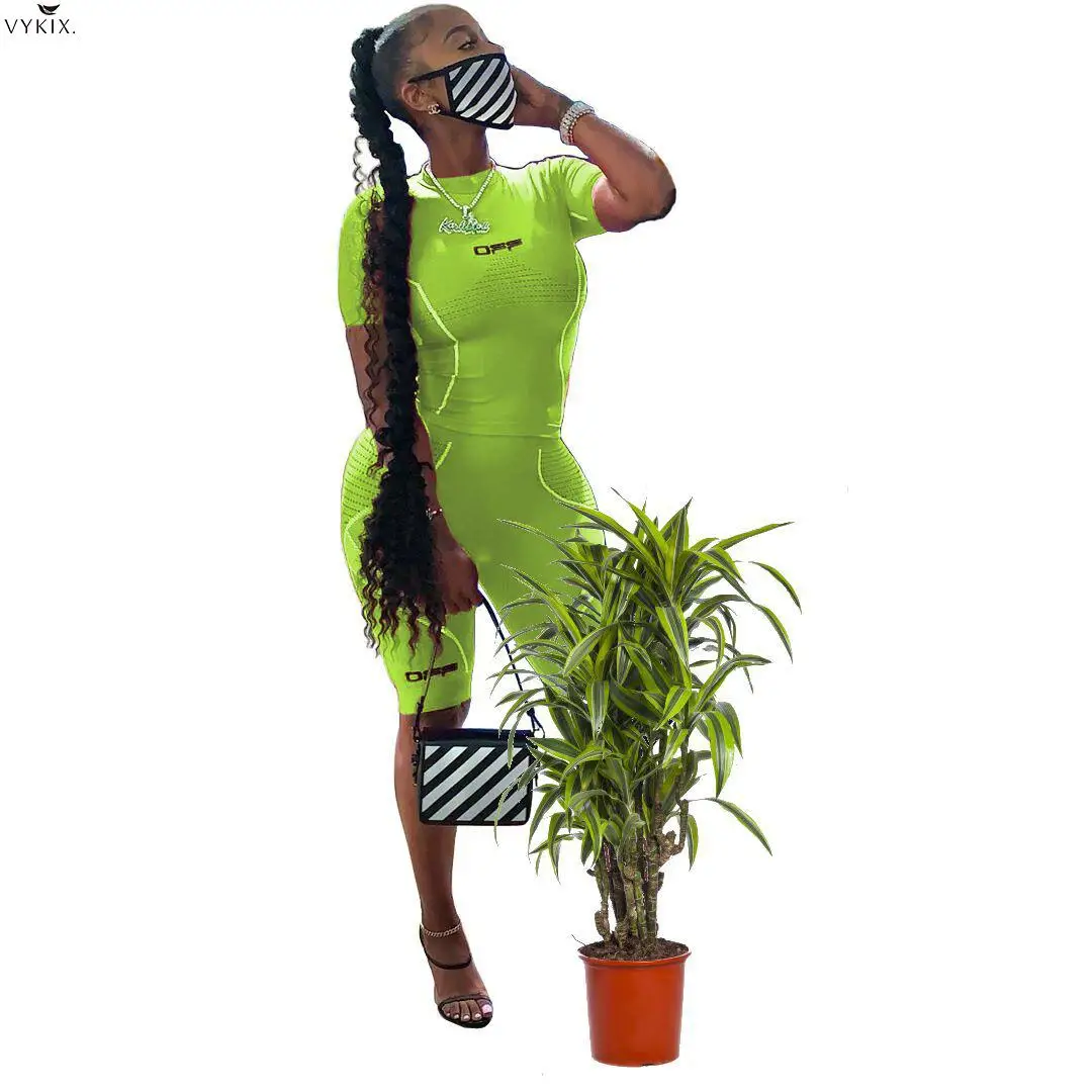 

Tracksuit Women Set Girl Summer Letter Print T-shirt+shorts Two Piece Set Night Clubwear Party 2 Pcs Sports Streetwear Sweatsuit