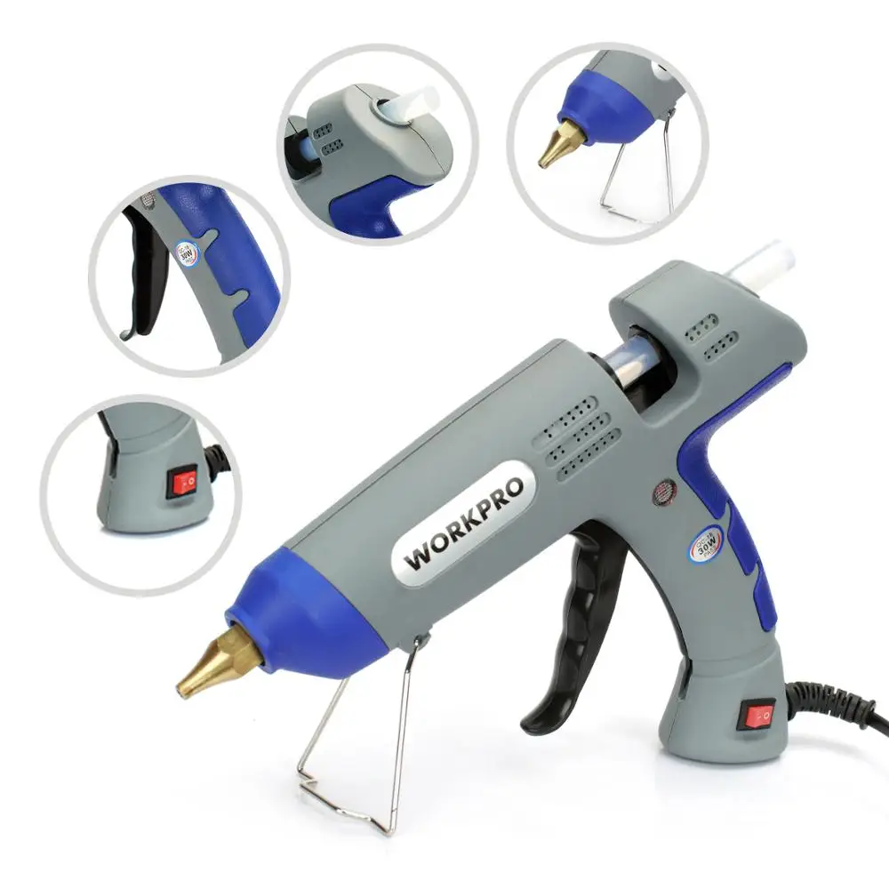 WORKPRO 30 Вт клеевой пистолет DIY Инструменты высокотемпературный термоклеевой пистолет с 20 шт. Премиум клеевые палочки для рукоделия использовать рождественские украшения