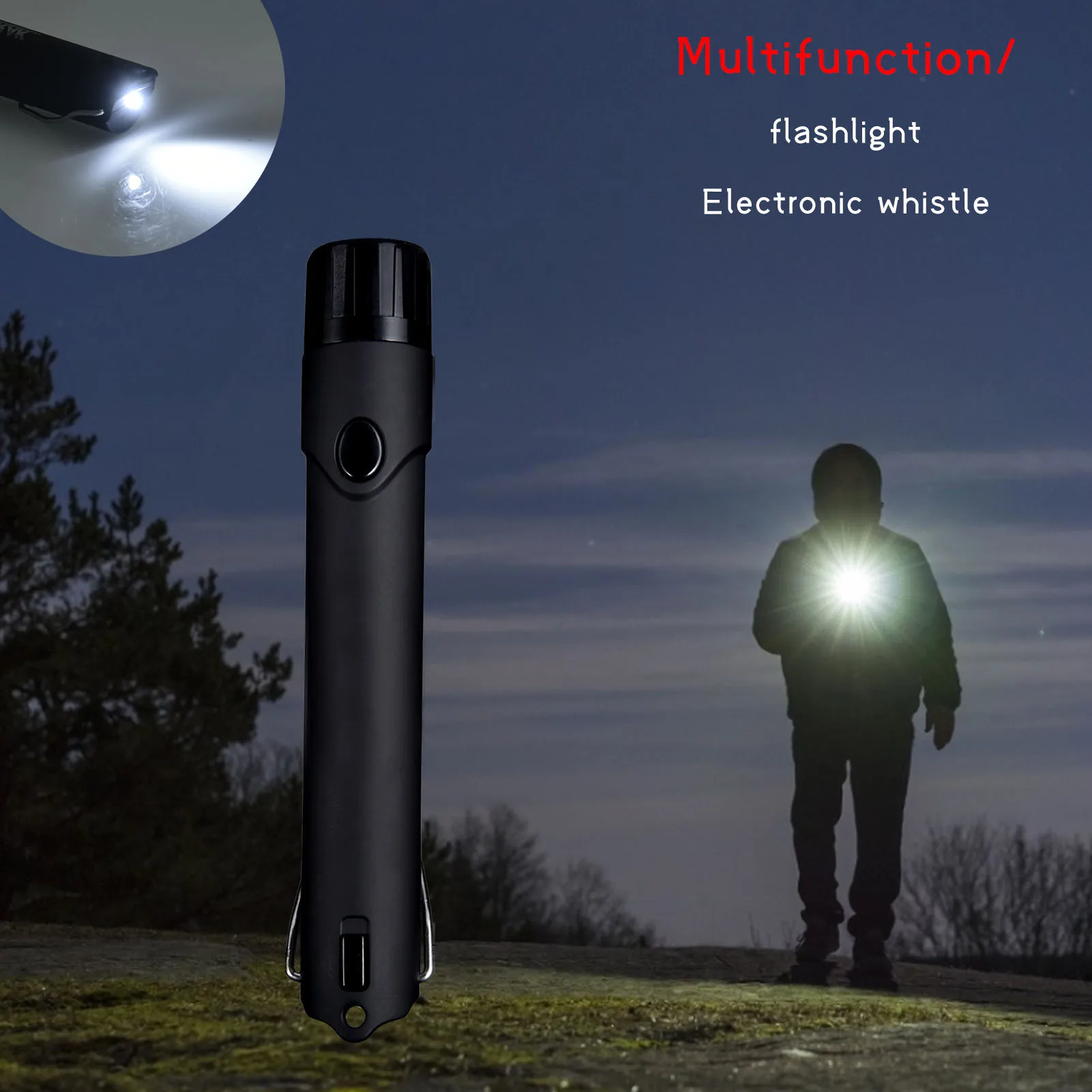 2-in-1 Electronic Flashlight Whistle Referee Tones Whistle Waterproof Emergency For Outdoor Survival Sports Events survival whistle sport whistle sports whistle electronic whistle