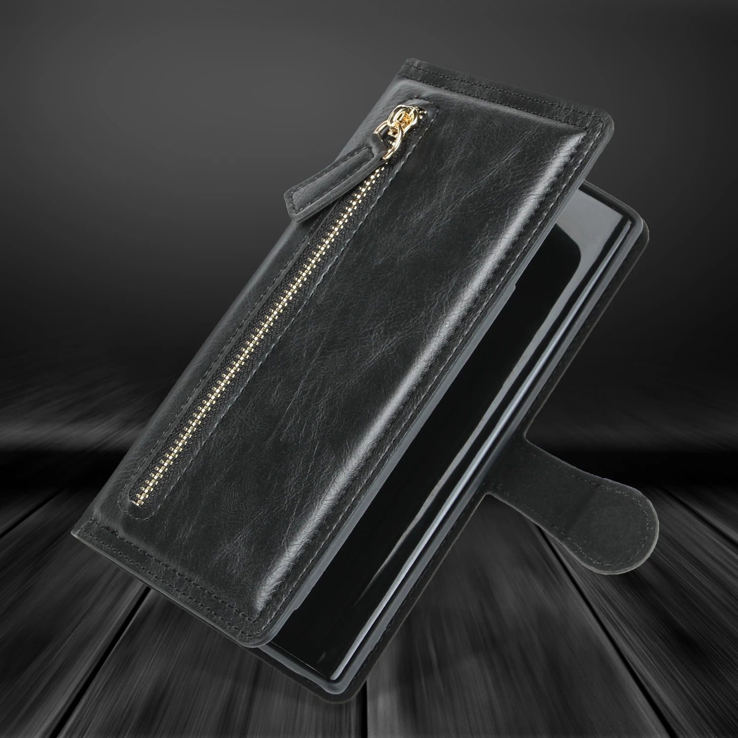 For Samsung Note 10Case Zipper Magnetic Flip Leather Wireless Charging Supported with Card Slot Coverfor SamsungS10 Note 10 Plus
