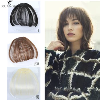 

XUANGAUNG Fashion wig bangs 6 inch Bangs Hairpiece Synthetic Fake Bangs Hair Piece Clip In bangs Extensions High temperature