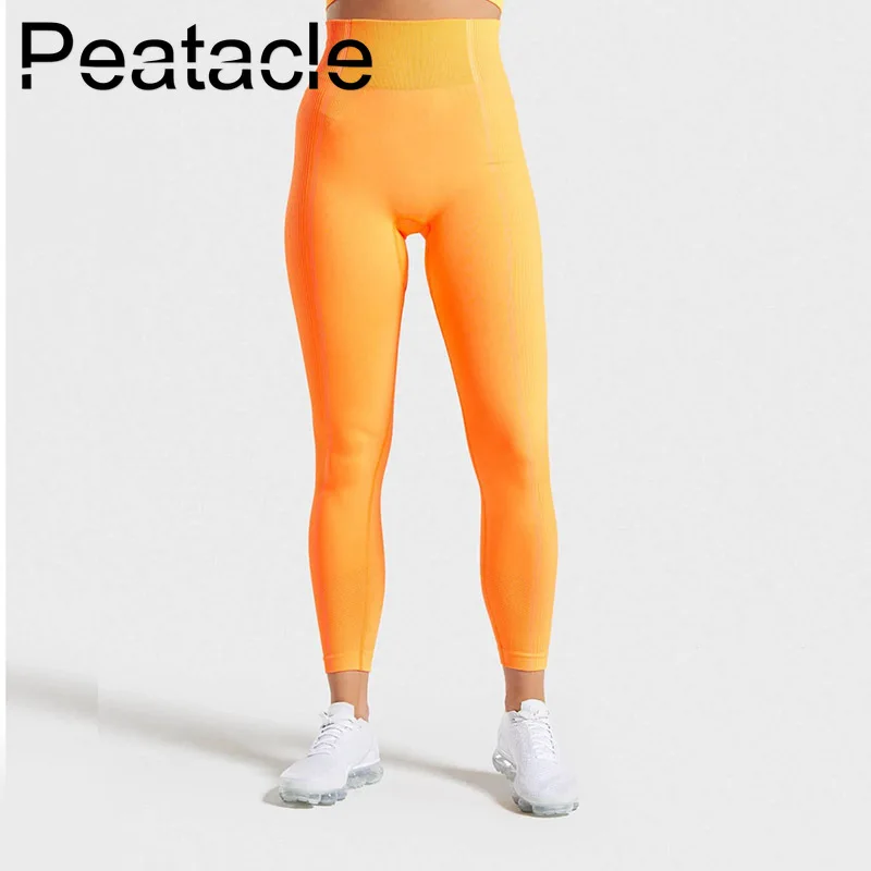 Peatacle новейший женский бесшовный комплект для йоги, фитнес спортивные костюмы, топы для спортзала, высокая талия, леггинсы для бега, тренировочные штаны, одежда