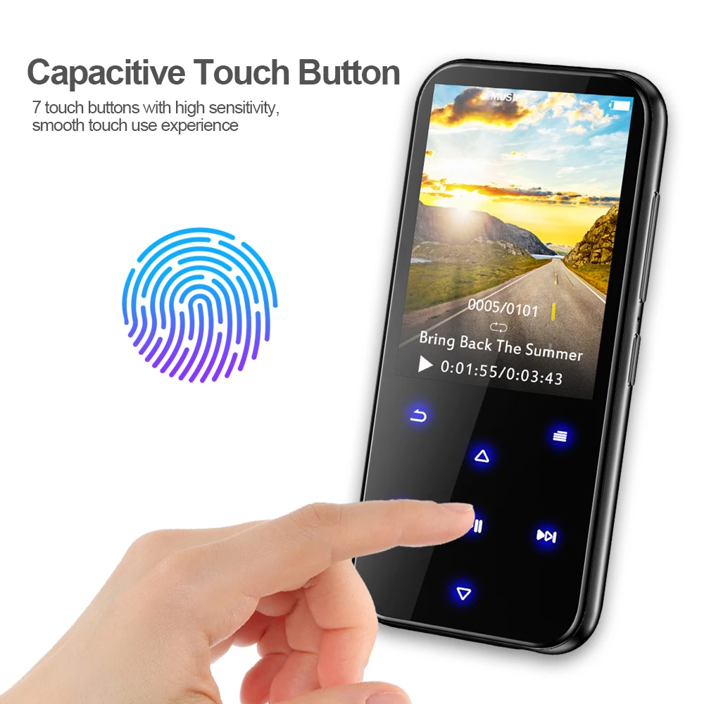 Мини MP3 плеер Hi Fi Bluetooth сенсорная кнопка наушники качество звука без потерь 16 ГБ