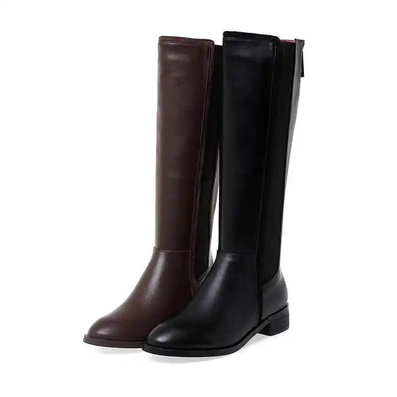 Botas mujer; обувь на высоком каблуке; женские сапоги для верховой езды; винтажные рыцарские сапоги из коровьей кожи; сохраняющие тепло высокие сапоги на молнии для зрелых женщин