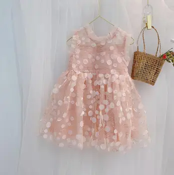 

2020 New Style Girls Dots Pricess Dress Fashion Summer Girls Vest Dresses 2-7t QH120