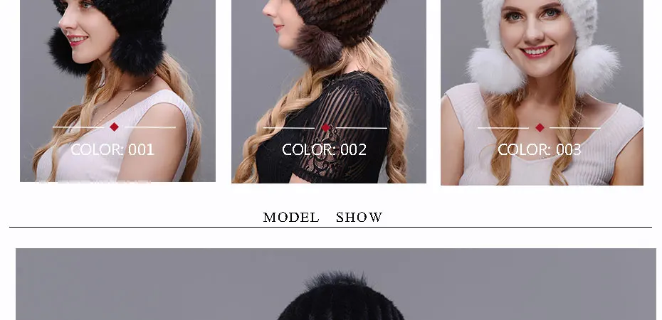 JINBAOSEN frauen Pelz hute Gestrickte Real Nerz Pom Poms mutzen Mode Dicke Warme в зимних шапках Mit 3 fuchs Pelz Kugeln Новинка