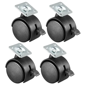 

uxcell Swivel Casters 1 Inch Nylon 360 Degree Top Plate 2.0inch with Brake