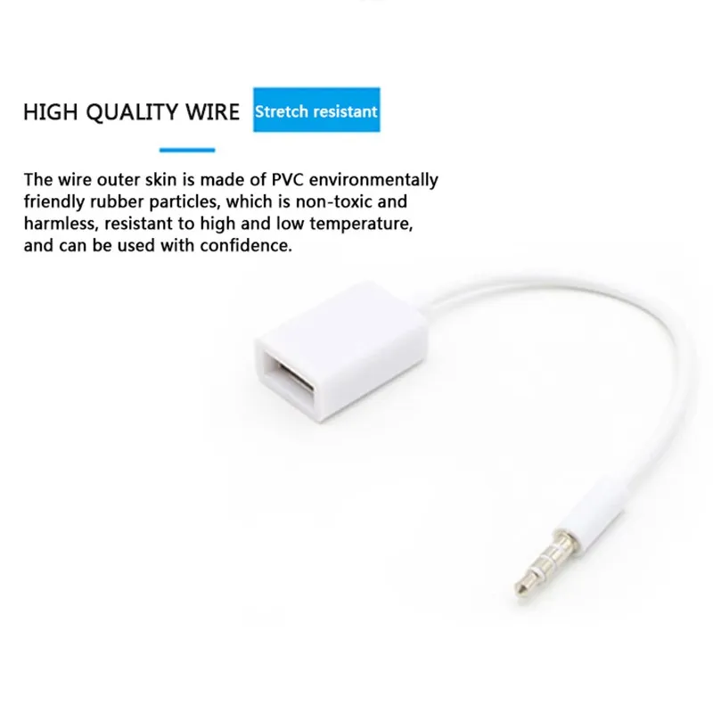 Автомобильный MP3 3 5 мм AUX аудио соединительный кабель разъем для USB 2 0 Женский