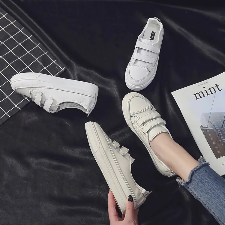 

Online Celebrity White Shoes Women's 2019 Spring And Summer Hot Selling Shoes Korean-style Velcro Star Celebrity Style Versatile