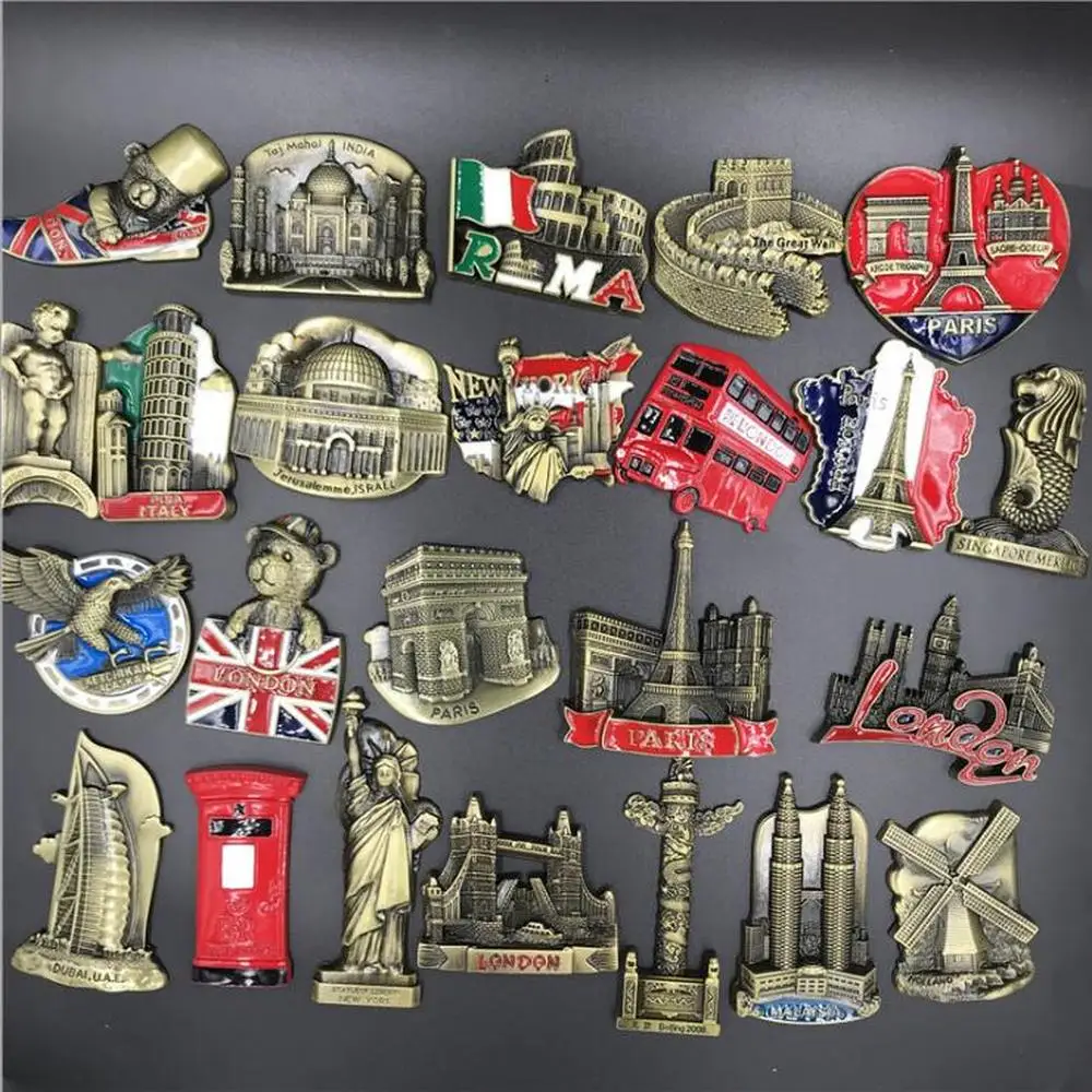 

BABELEMI Metal Beijing New York London Paris Italy Dubai Belgium India Israel Holland Malaysia Fridge Magnets Souvenirs Decor