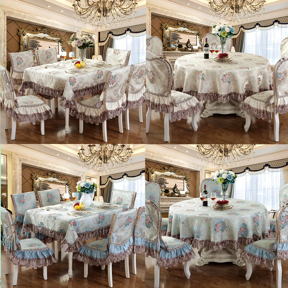 Luxuriously Embroidered Lace Tablecloth Chair Cover Soft Quality Fabrics European Royal Noble Table Round  Rectangle A1 | Дом и сад
