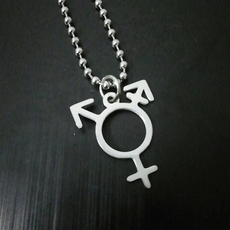 Stainless Steel Transgender Symbol Necklace Pride Jewelry Male And Female gift | Украшения и аксессуары