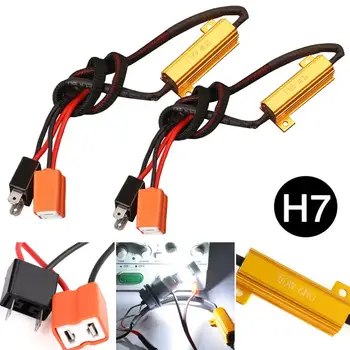 

2pcs H7 50W 6Ω Car LED Canbus Load Resistor Controller Warning Canceler LED Decoder Light Error Free 12V Resistance